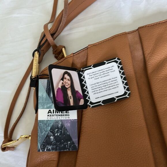 NWT Aimee Kestenberg Collection suede pebble leather Hobo Tuscany shoulder bag - Picture 6 of 7